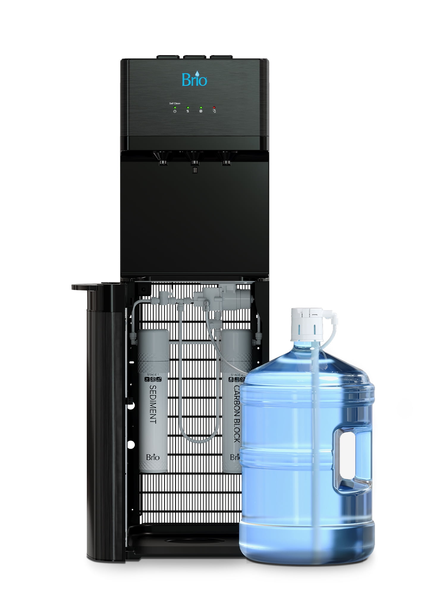 Brio Black Stainless Steel Bottom Loading Water Cooler Dispenser