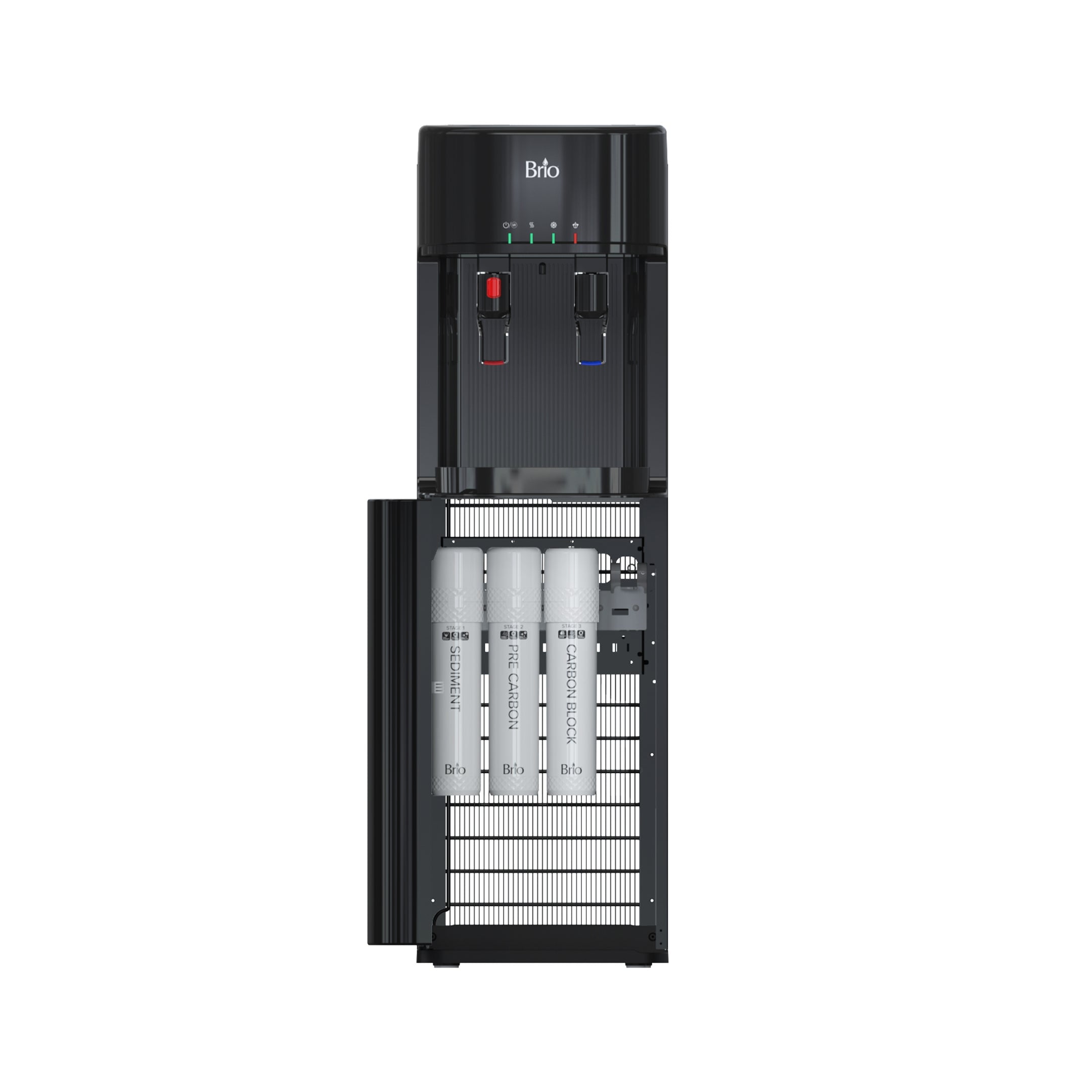 Brio Black Bottleless Water Cooler with 3-Stage Filtration