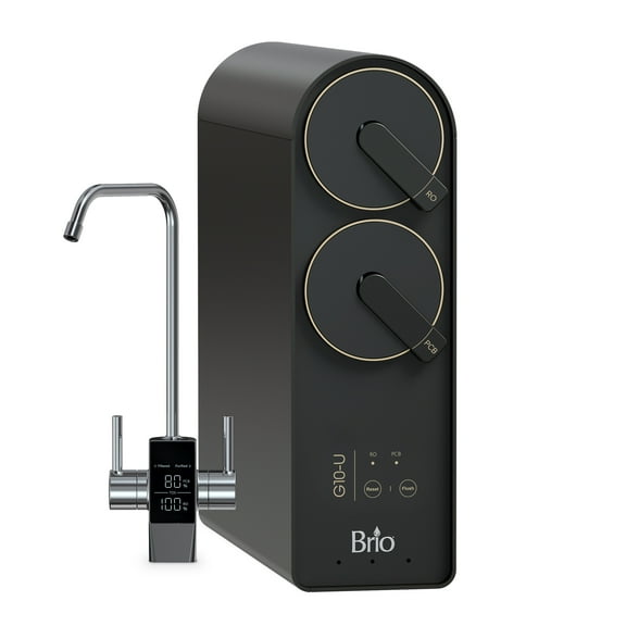Brio G10-U Reverse Osmosis Water Filtration System with Smart Faucet, 500 GPD, 2:1 Pure to Drain, 4-in-2 Filtration