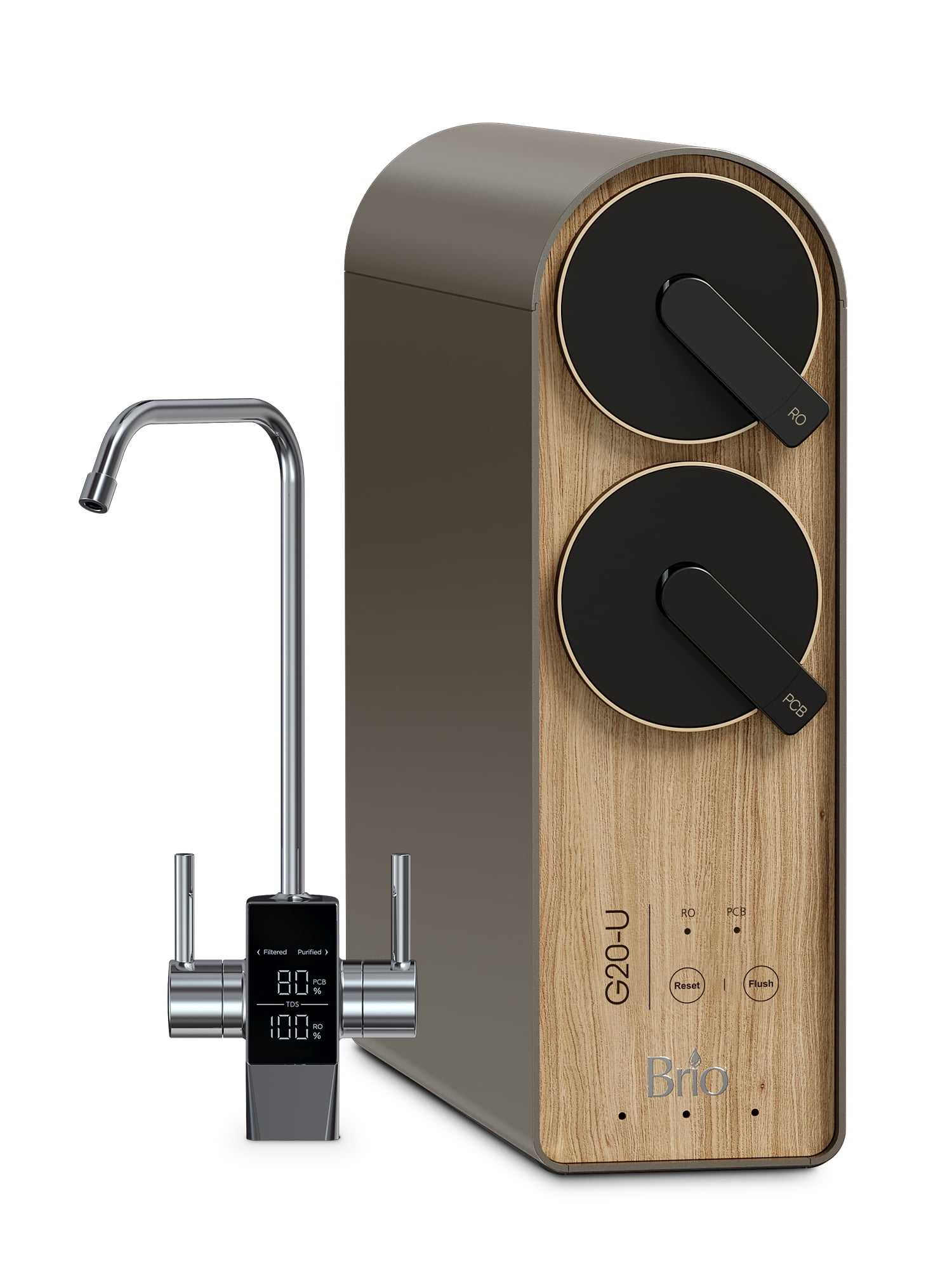 Brio G20-U Tankless Reverse Osmosis Water Filtration System with Smart Faucet, 700 GPD, 2:1 Pure to Drain, 4-in-2 Filtration
