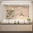 thumbnail image 1 of Brio Lighting GlareGuard 36x55" Rectangular Anti-Fog Dimmable Backlit LED Bathroom Vanity Mirror - Clear, 1 of 8