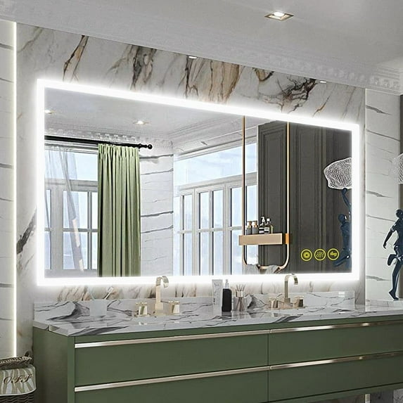 Brio Lighting SmartGlow 36x55" Rectangular Dimmable LED Frameless Anti-Fog Bathroom Vanity Mirror - Clear