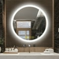 thumbnail image 1 of Brio Lighting SmartReflect Modern 32" Round LED Dimmable Anti-Fog Frameless Bathroom Vanity Mirror - Clear, 1 of 7