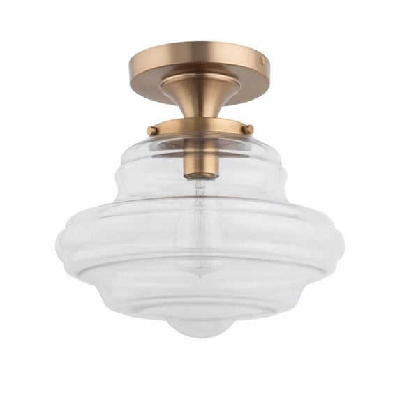 Brio Lighting Solaria - 1 Light Farmhouse Semi Flush Ceiling Light Gold