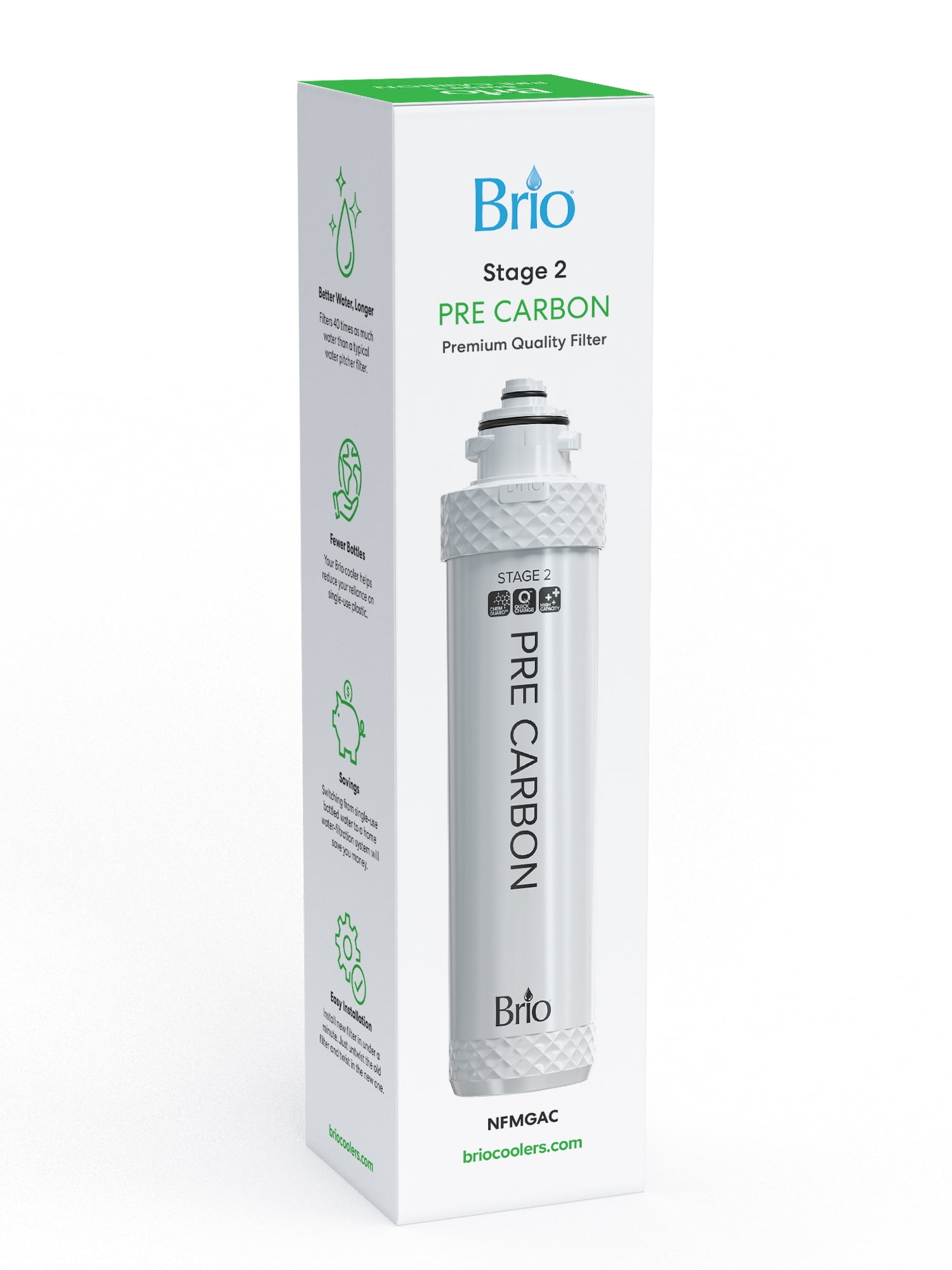 Brio White Carbon Replacement Water Filter Cartridge