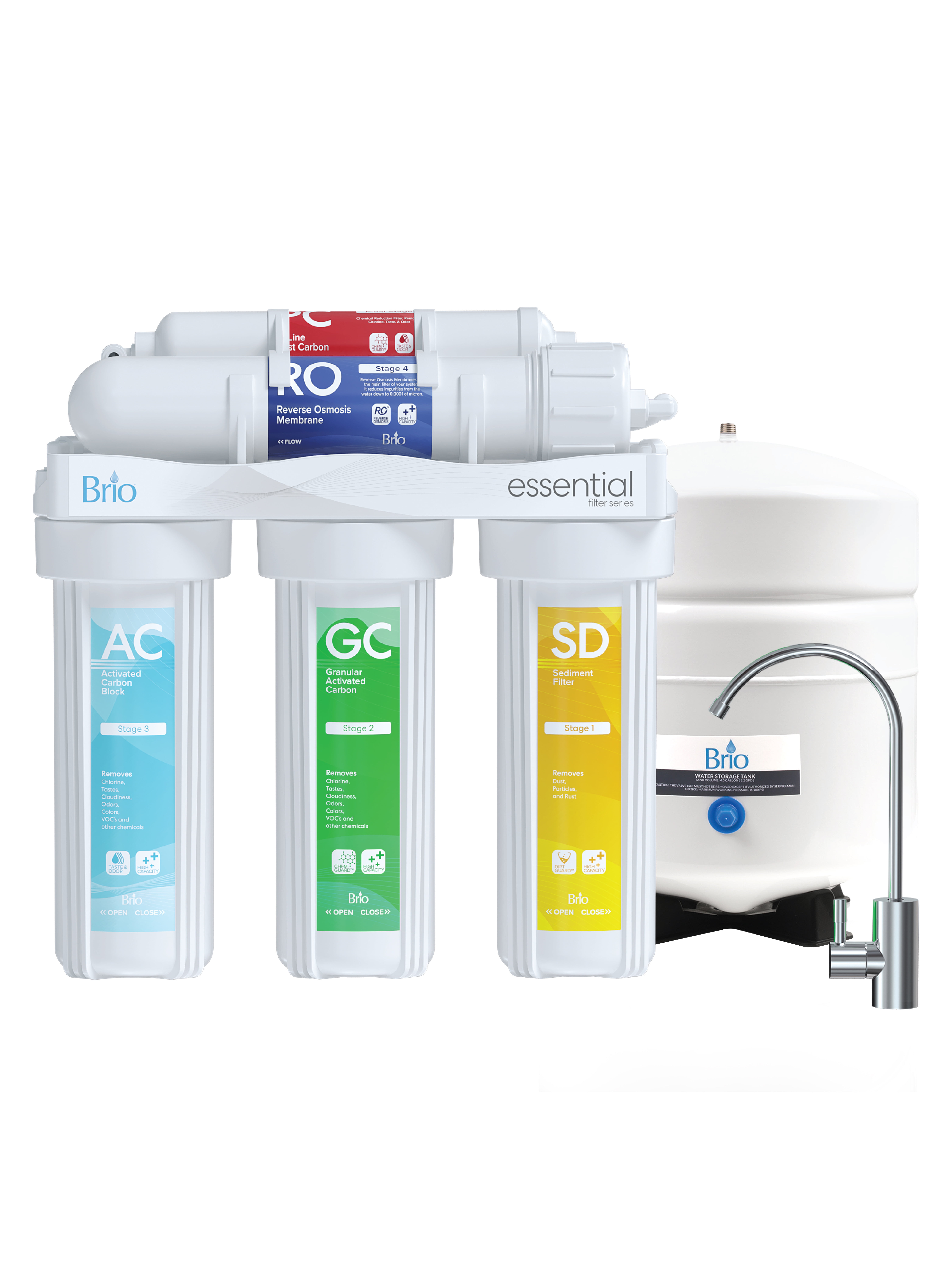 Brio Premium 50 Gpd 5-Stage Reverse Osmosis Drinking Water Filter System