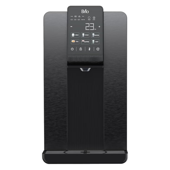 Brio Q20 Countertop Water Dispenser, 3-Stage RO + UV, 6 Temperatures, Black