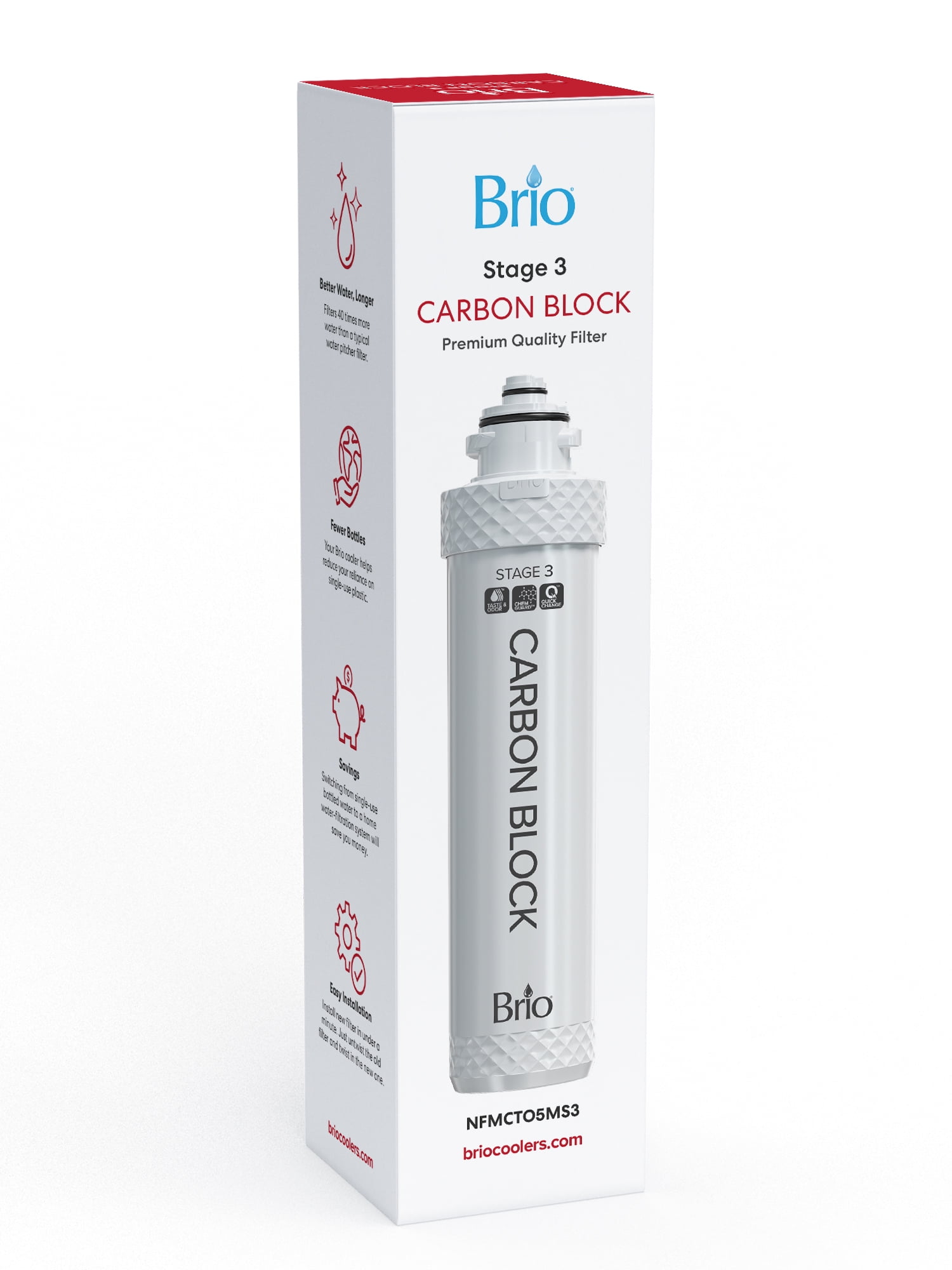 Brio Stage 3 Coconut Carbon Block Water Cooler Filter