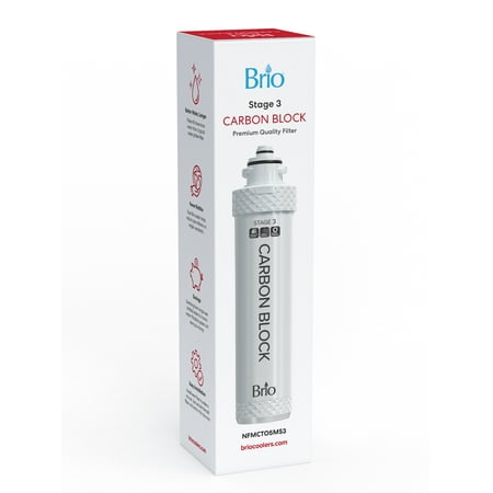 Brio Stage-3 Coconut Carbon Block Replacement Water Filter Single Unit