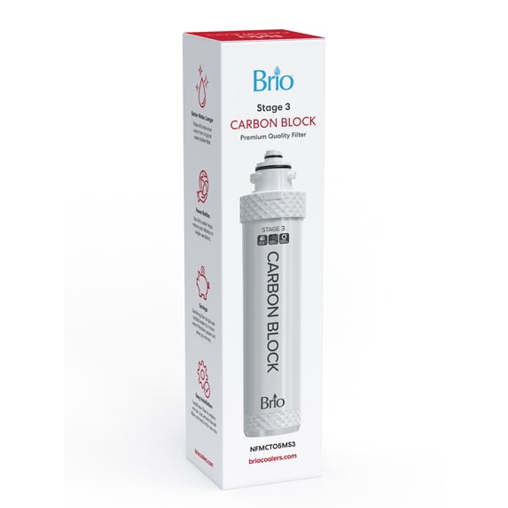 Brio Stage-3 Coconut Carbon Block Replacement Water Filter Single Unit