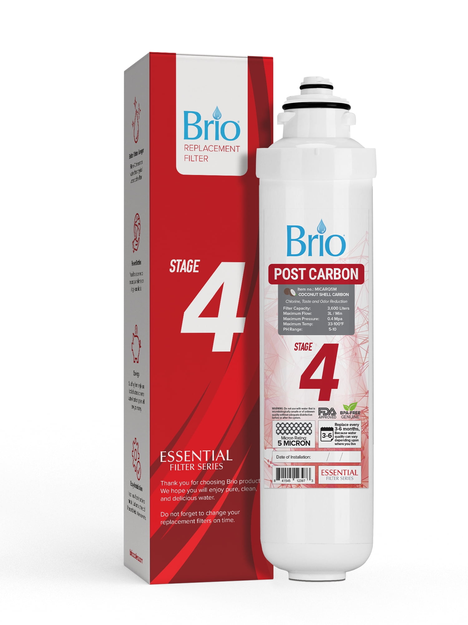 Brio Stage-4 Post Carbon Water Cooler Replacement Filter