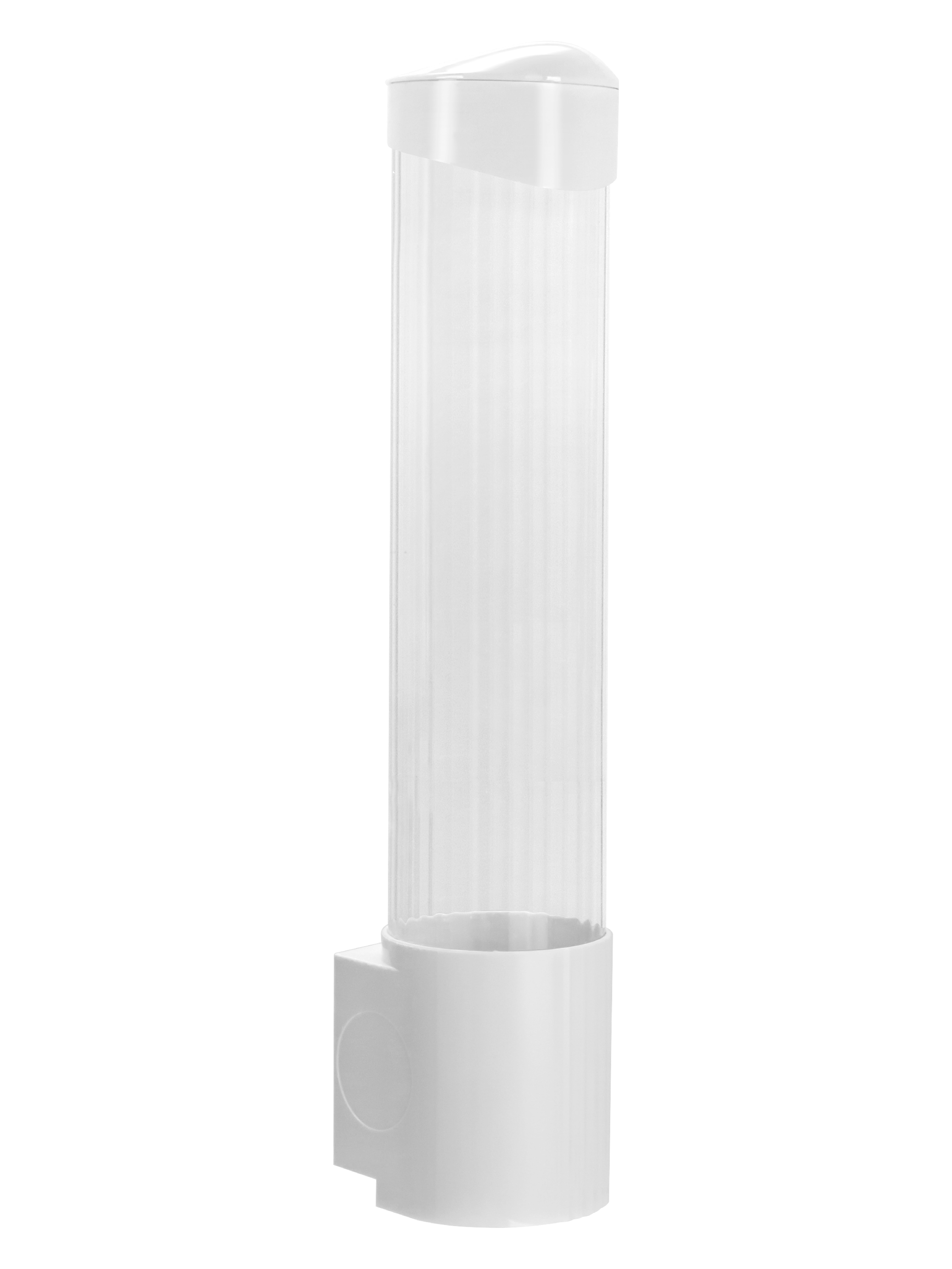 Brio White Cup Dispenser (Magnetic or Screw Plate Mountable) Fits 5oz - 7oz Flat Bottom or 3oz - 4oz Cone Shape Cups