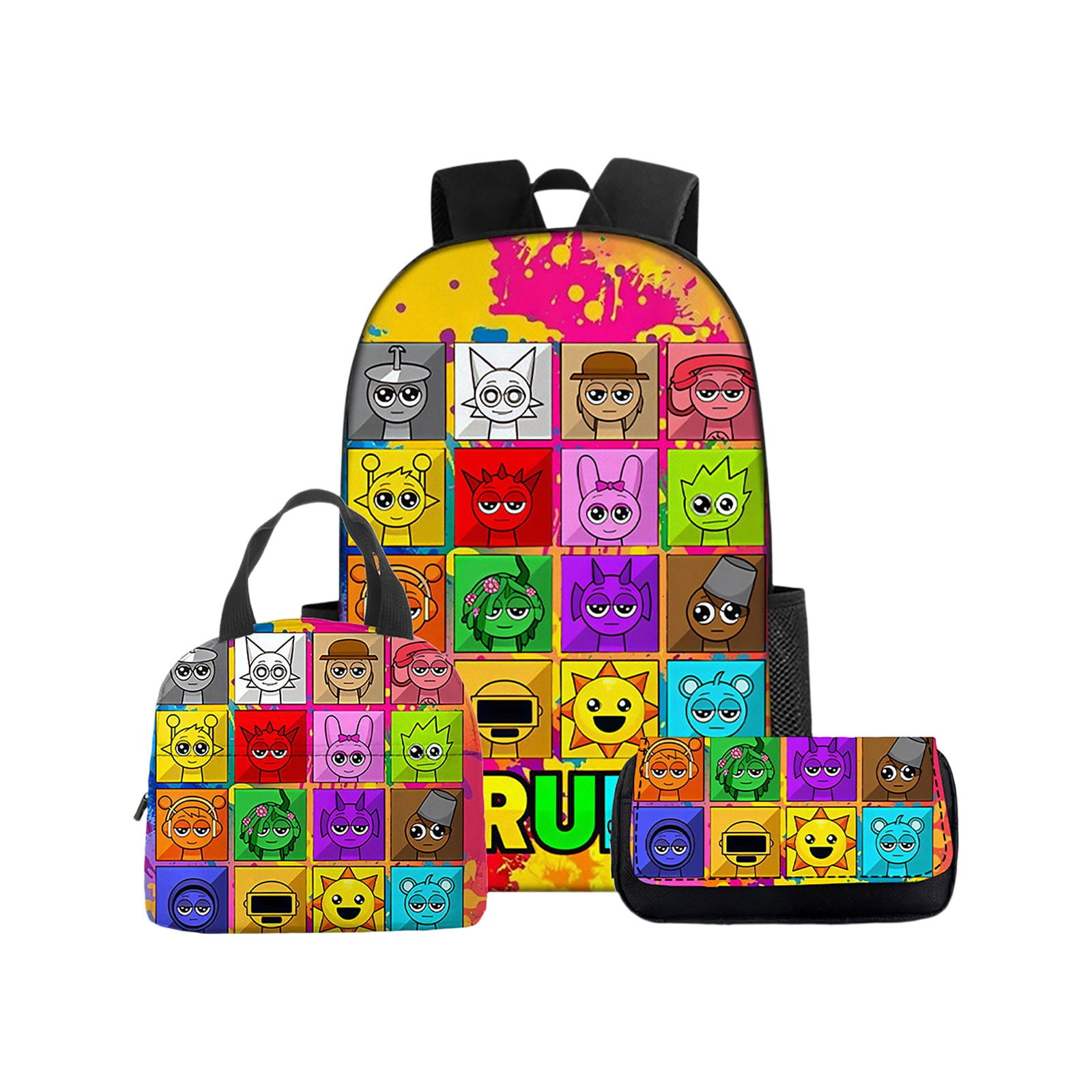 BrioBunch 16.5" Sprunki Backpack Cartoon Game Backpack Laptop Backpack