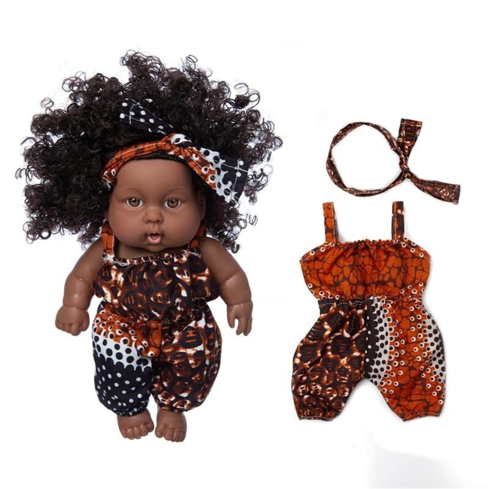 BrioTek 8 inch Pose Friendly, Safe and Fashionable Doll (Leopard Print Bottom Strap Pants)
