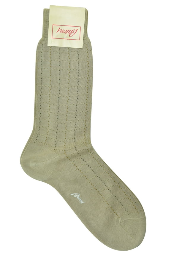 Men's 100% Cotton Oatmeal Checked Socks (10.5)