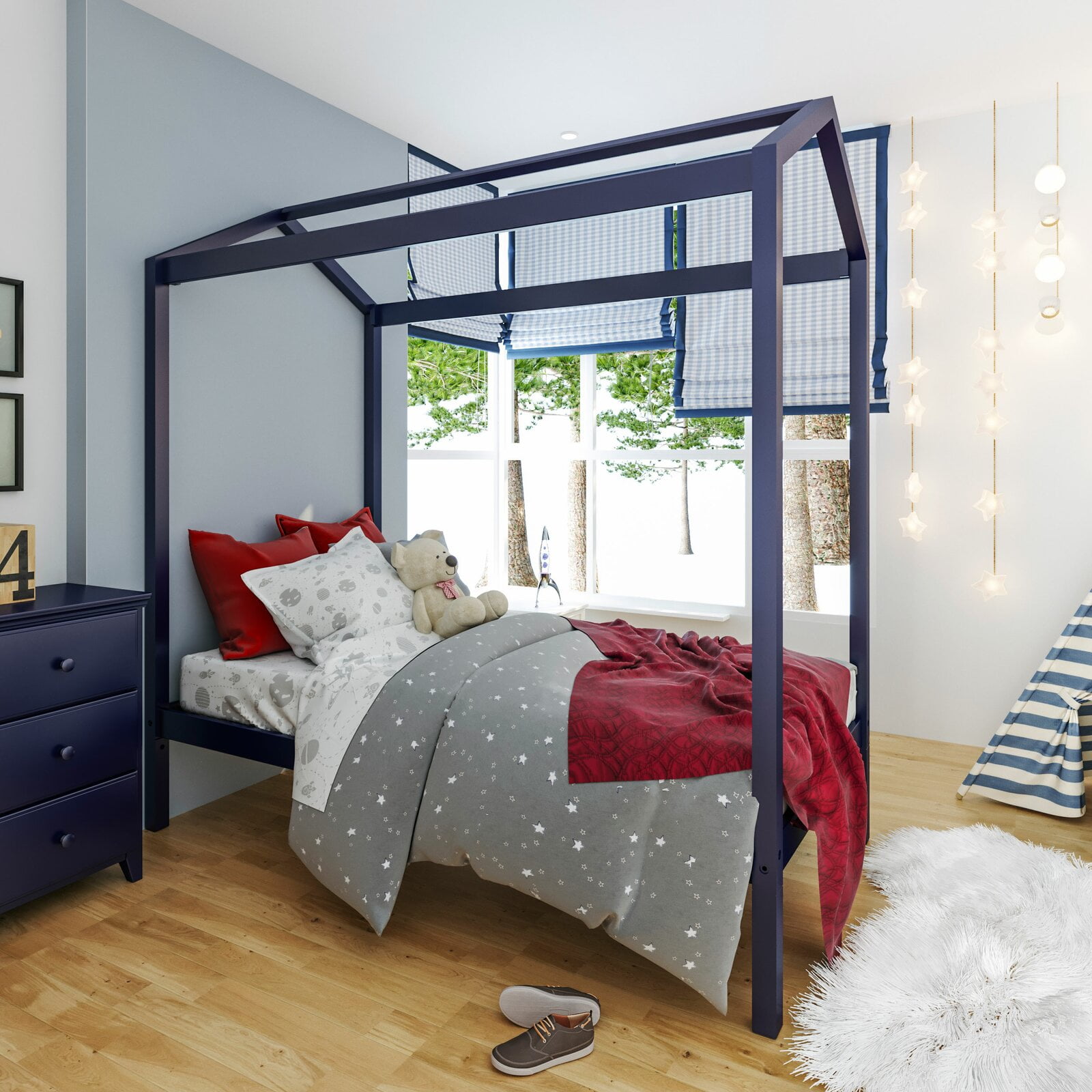 Brionna solid wood house twin platform bed deals