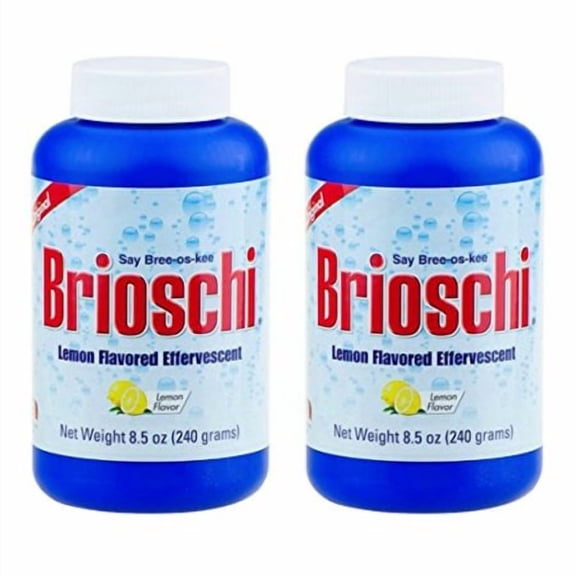 Brioschi Effervescent 8.5oz Bottle The Original Lemon Flavored Italian Effervescent - 2 Bottles