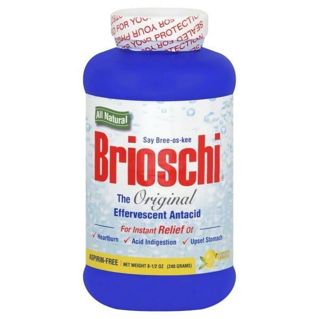 Brioschi Italian Lemon Flavored Effervescent Heartburn, Upset Stomach