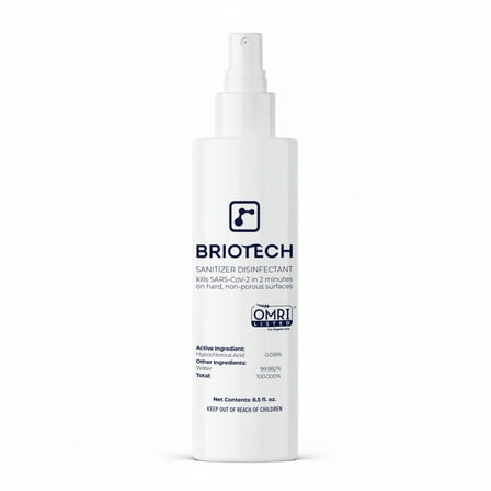 Briotech Sanitizer Disinfectant, Kill 99.99% of Viruses & Bacteria, Control Mold, 8.5 fl oz (1 Pack)