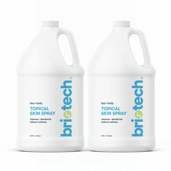 Briotech Topical Skin Spray, Hypochlorous Acid for Sensitive Skin, 1 Gallon Refill (2 Pack)