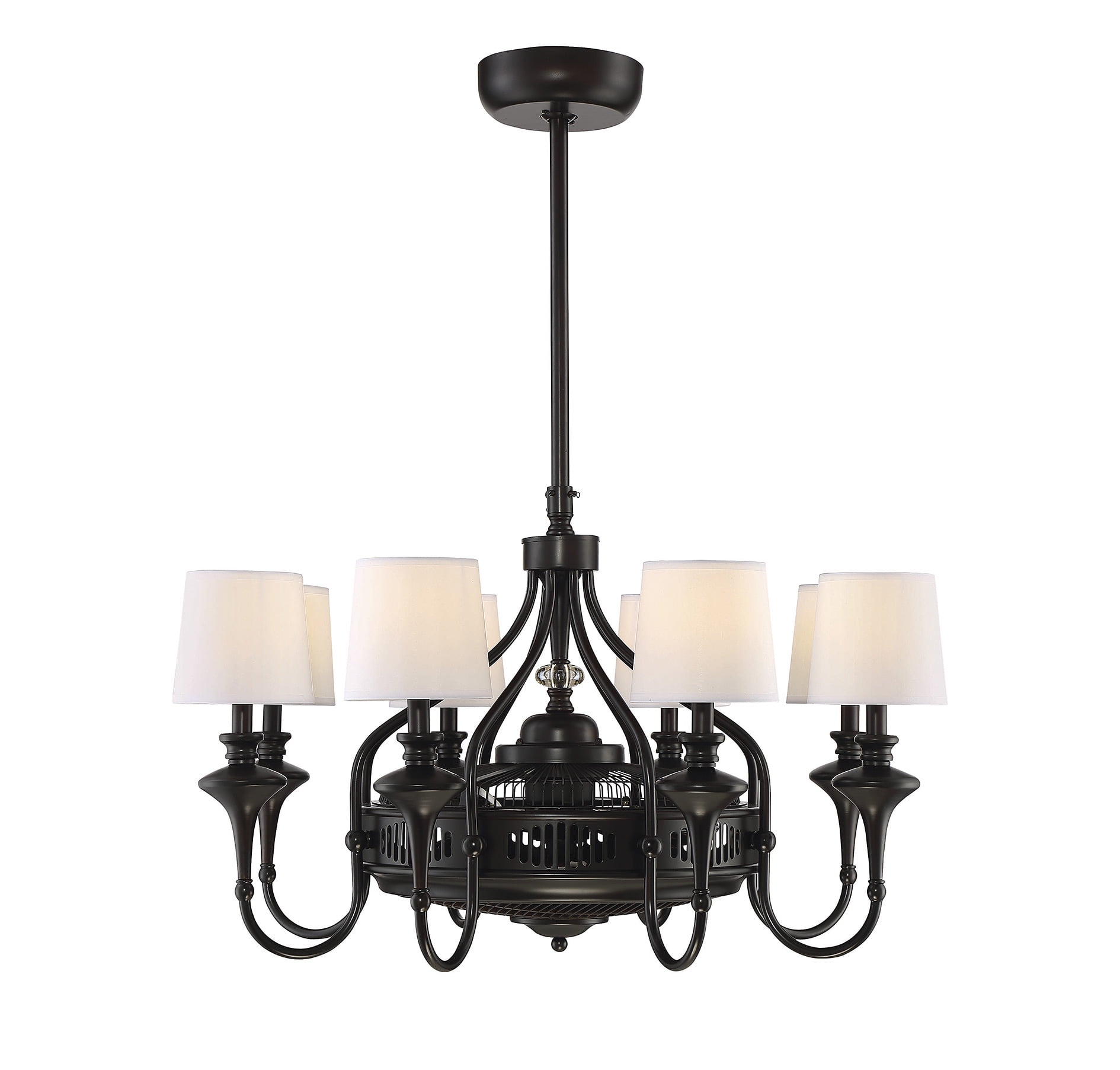 Brisa 8-Light English Bronze Chandelier with Remote