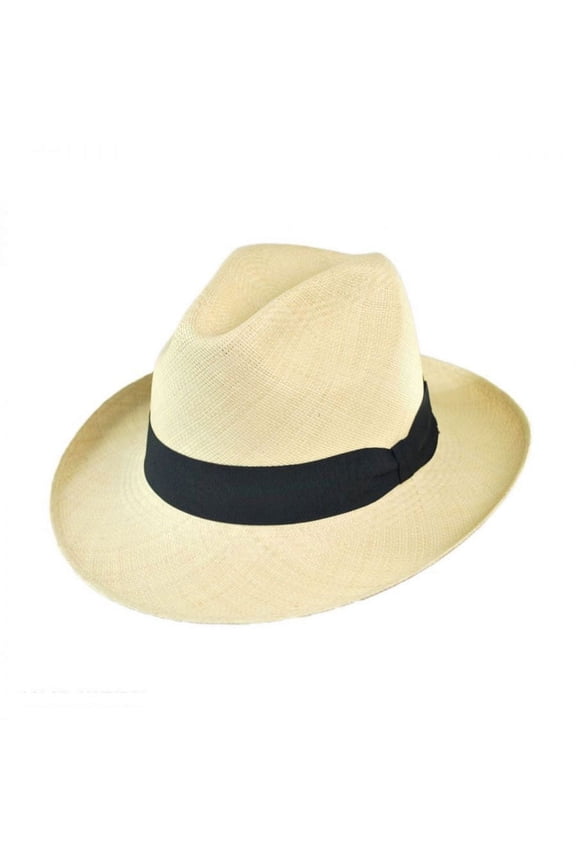 Brisa Grade 8 Panama Straw Fedora Hat - L - Natural