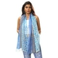 thumbnail image 1 of Brisas Triple Toned Gradation Printed French Linen Scarf Wrap for Women, 1 of 5