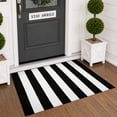 thumbnail image 1 of Brisasol Outdoor Indoor Doormat 2.3x3.6 Black and White Striped Rug Washable Outdoor Rug Front Door Mat Layered Door Mat for Porch, Entryway Patio, 1 of 8