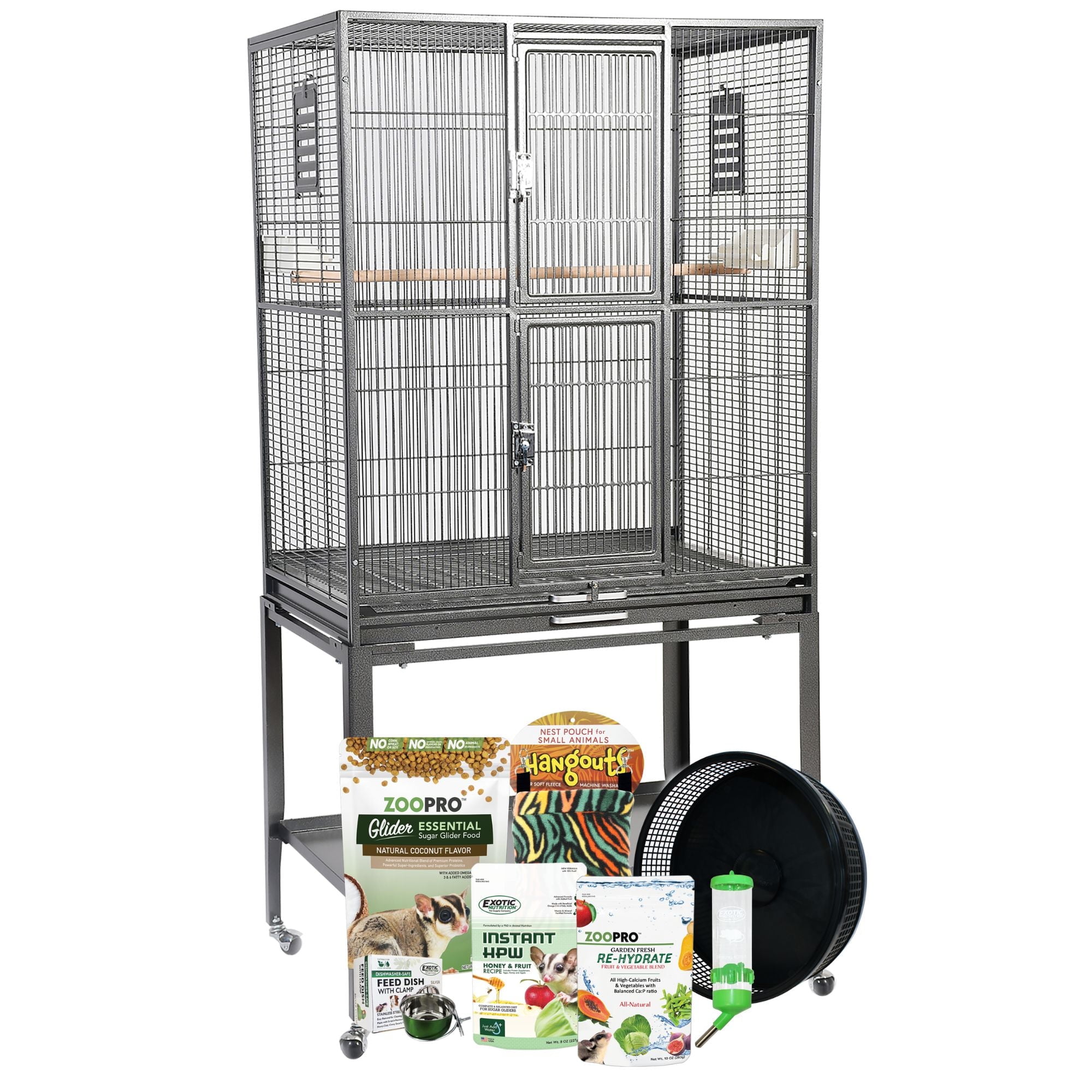 ケージ・アクセサリー EXOTIC NUTRITION Sugar Glider Cage Congo Cage & Starter Pack for Sugar Gliders