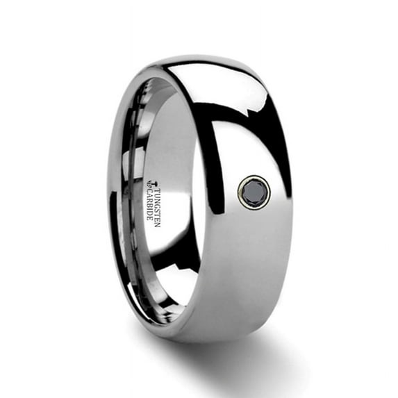 Brisbane Domed Black Diamond Tungsten Ring