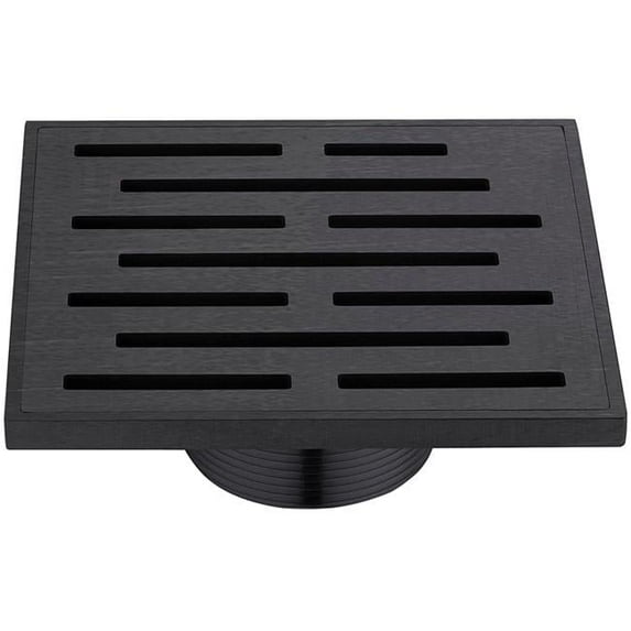 Brisbane River Series - Square Shower Drain 5 in. Dark Brown Finished, Grate