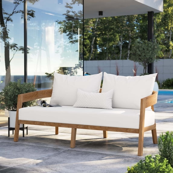 Brisbane Teak Wood Outdoor Patio Loveseat-EEI-5601