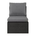 thumbnail image 1 of CorLiving Brisbane 1-Piece Resin Wicker Middle Outdoor Sectional Piece with Cushions, Charcoal/Light Gray, 1 of 9