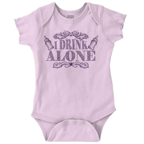 Brisco Brands Drink Alone Funny Milk Drunk Funny Unisex Baby Bodysuits