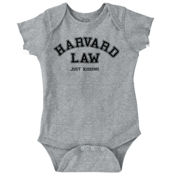 Brisco Brands Harvard Law Just Kidding Funny Unisex Baby Bodysuits