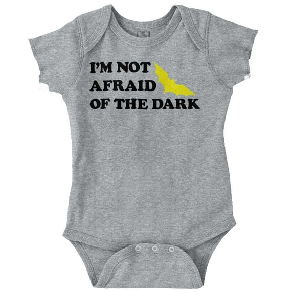 Brisco Brands I Am Not Afraid of the Dark Superhero Unisex Baby Bodysuits
