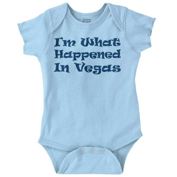 Im What Happened In Vegas Funny Cute Romper Boys or Girls Infant Baby Brisco Brands NB