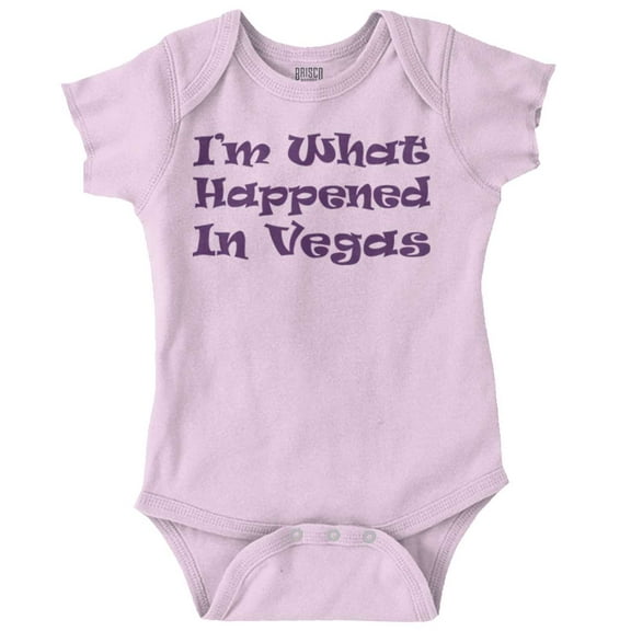 Im What Happened In Vegas Funny Cute Romper Boys or Girls Infant Baby Brisco Brands 24M