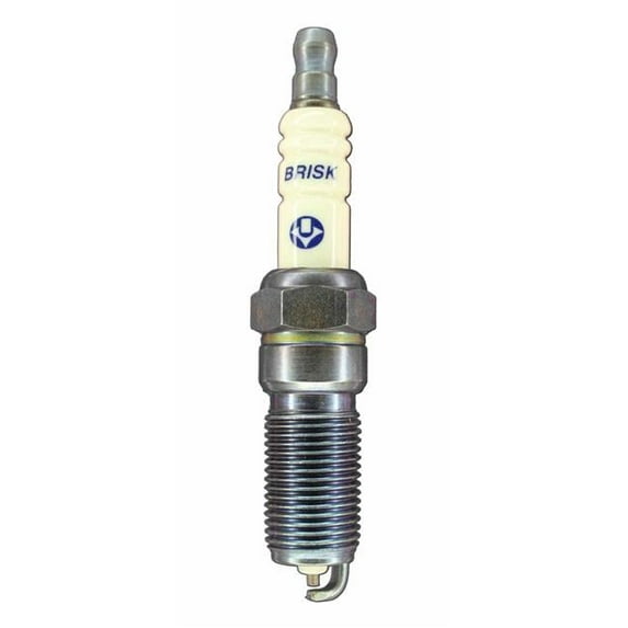 Brisk BSKRR14YS Silver Racing Spark Plug with Tapered Seat, 14 mm Thread - 25 mm Reach