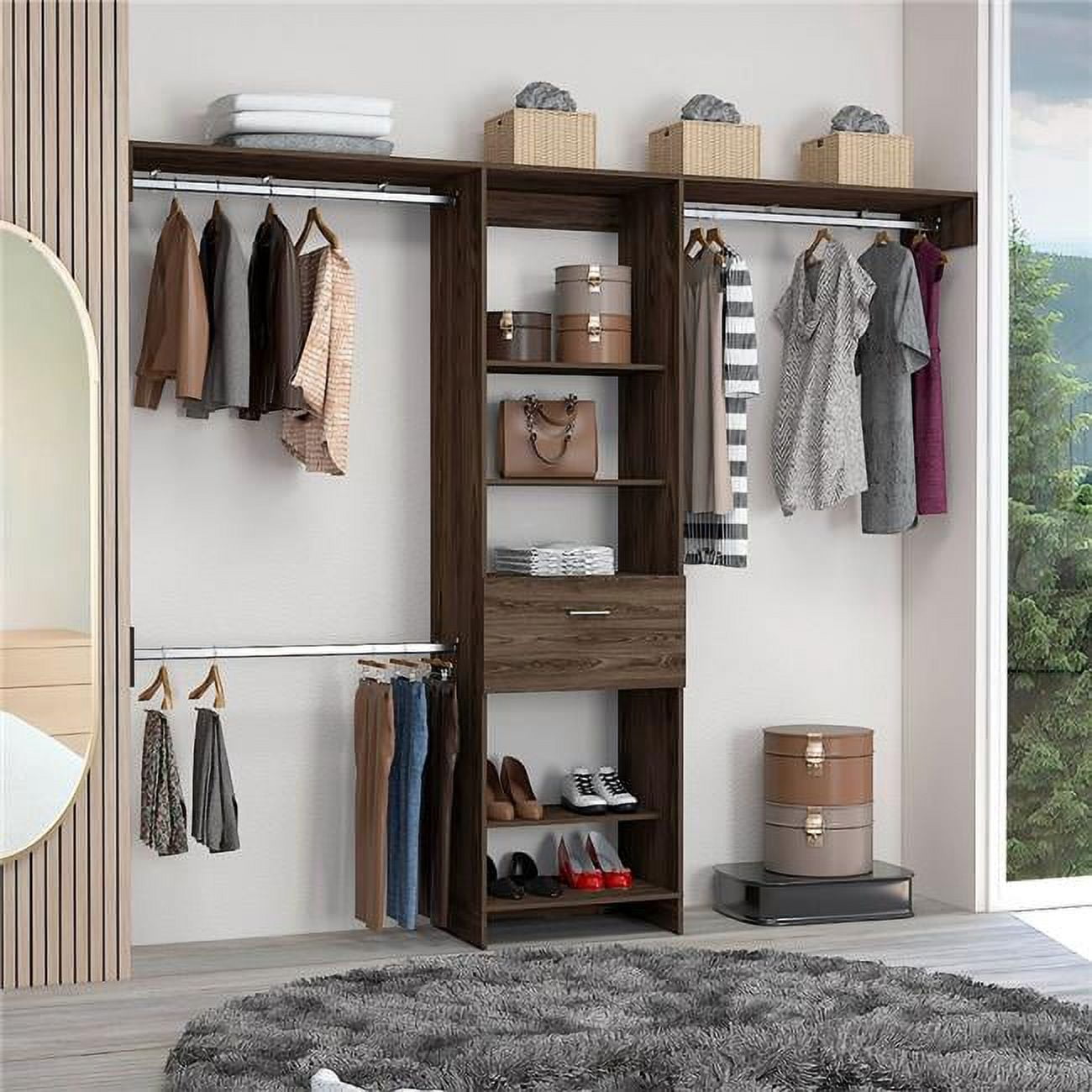 Brisk Closet System, Dark Walnut - Walmart.com