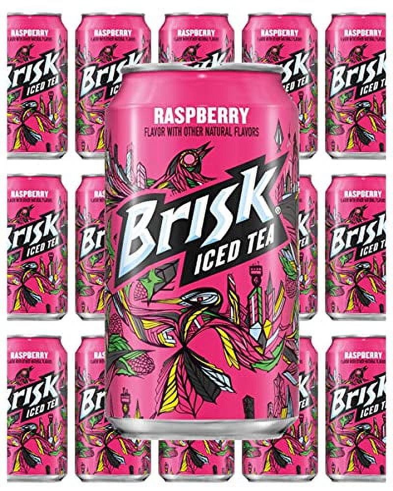 Brisk Tea Raspberry 12 Fl Oz, 15 Cans, Total 180 Fl Oz