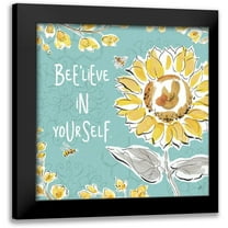 Brissonnet, Daphne 12x12 Black Modern Framed Museum Art Print Titled - Bee Happy V