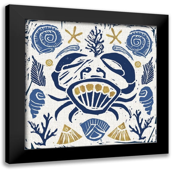 Brissonnet, Daphne 12x12 Black Modern Framed Museum Art Print Titled - Primitive Sea VII
