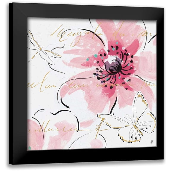 Brissonnet, Daphne 12x12 Black Modern Framed Museum Art Print Titled - Simply Pink III