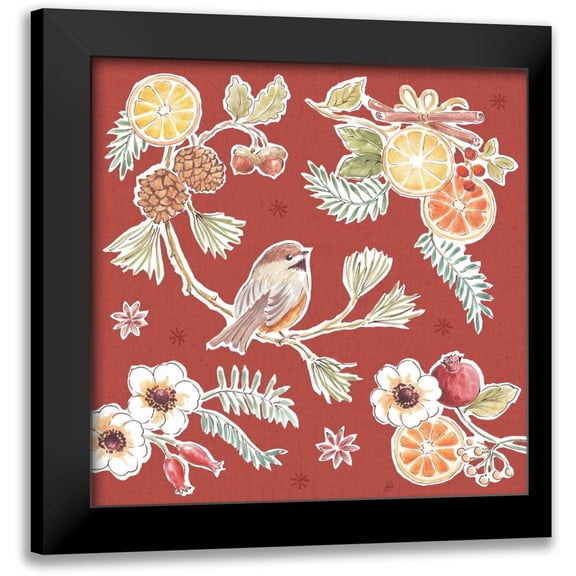 Brissonnet, Daphne 12x12 Black Modern Framed Museum Art Print Titled - Winter Spice III Color