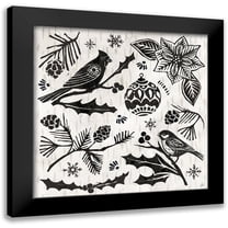 Brissonnet, Daphne 12x12 Black Modern Framed Museum Art Print Titled - Woodcut Christmas VI