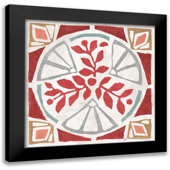 Brissonnet, Daphne 12x12 Black Modern Framed Museum Art Print Titled - Woodcut Christmas XII Color