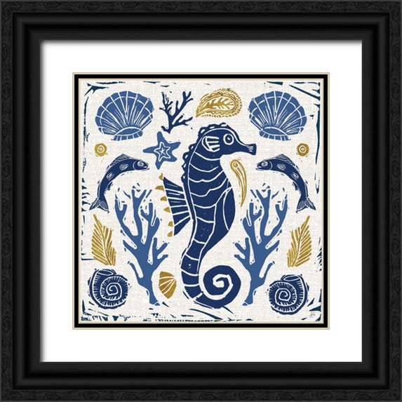 Brissonnet, Daphne 12x12 Black Ornate Wood Framed with Double Matting Museum Art Print Titled - Primitive Sea VI
