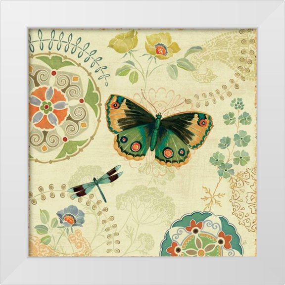 Brissonnet, Daphne 12x12 White Modern Wood Framed Museum Art Print Titled - Folk Floral II