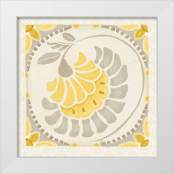 Brissonnet, Daphne 12x12 White Modern Wood Framed Museum Art Print Titled - Love Tales XV Yellow